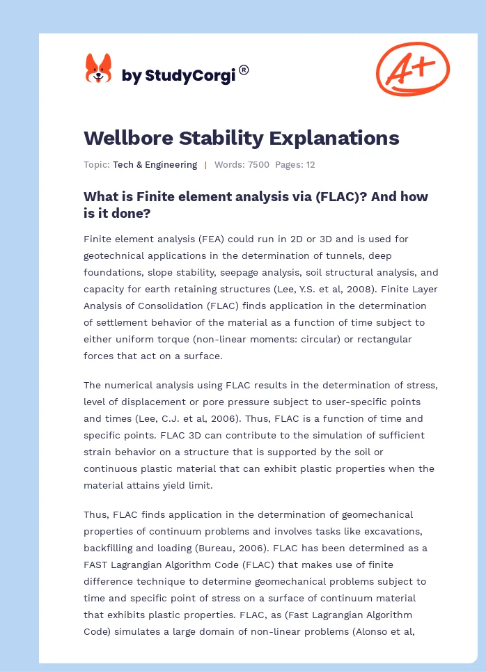 Wellbore Stability Explanations. Page 1