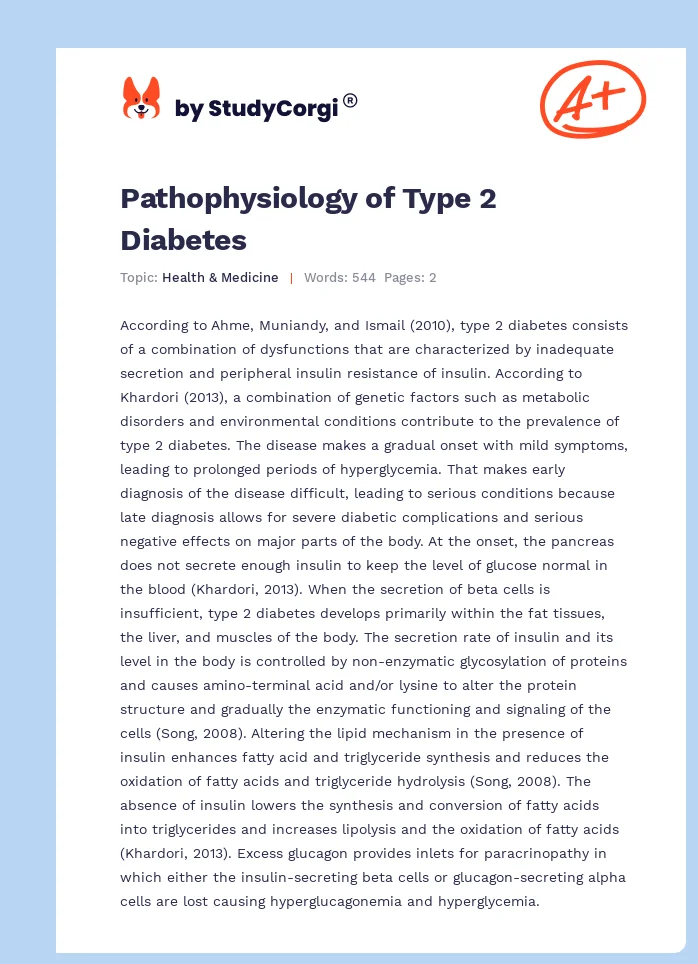 Pathophysiology of Type 2 Diabetes. Page 1
