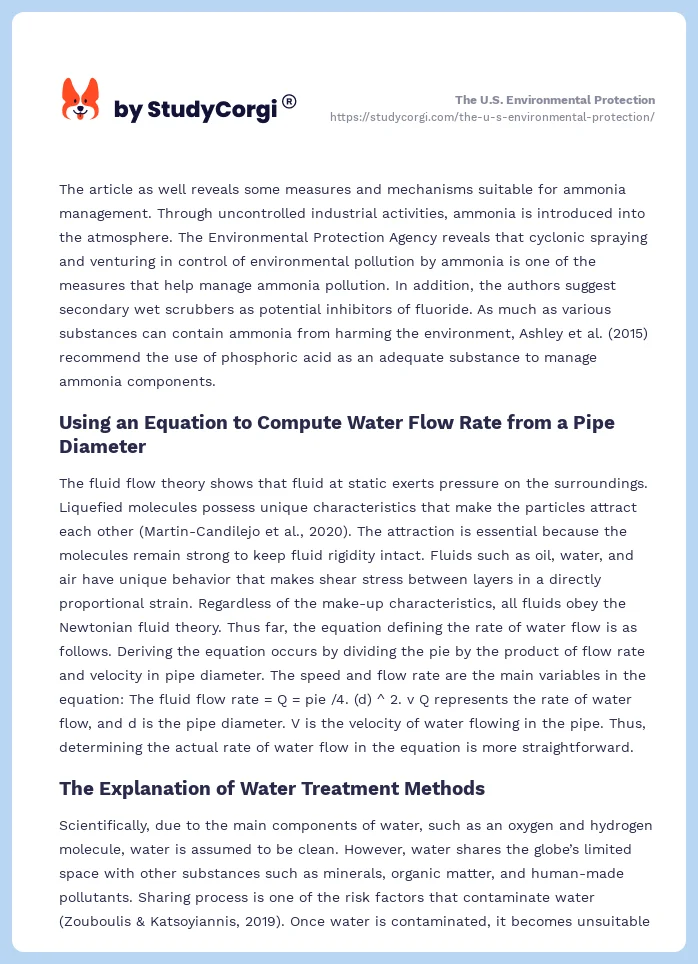 The U.S. Environmental Protection. Page 2