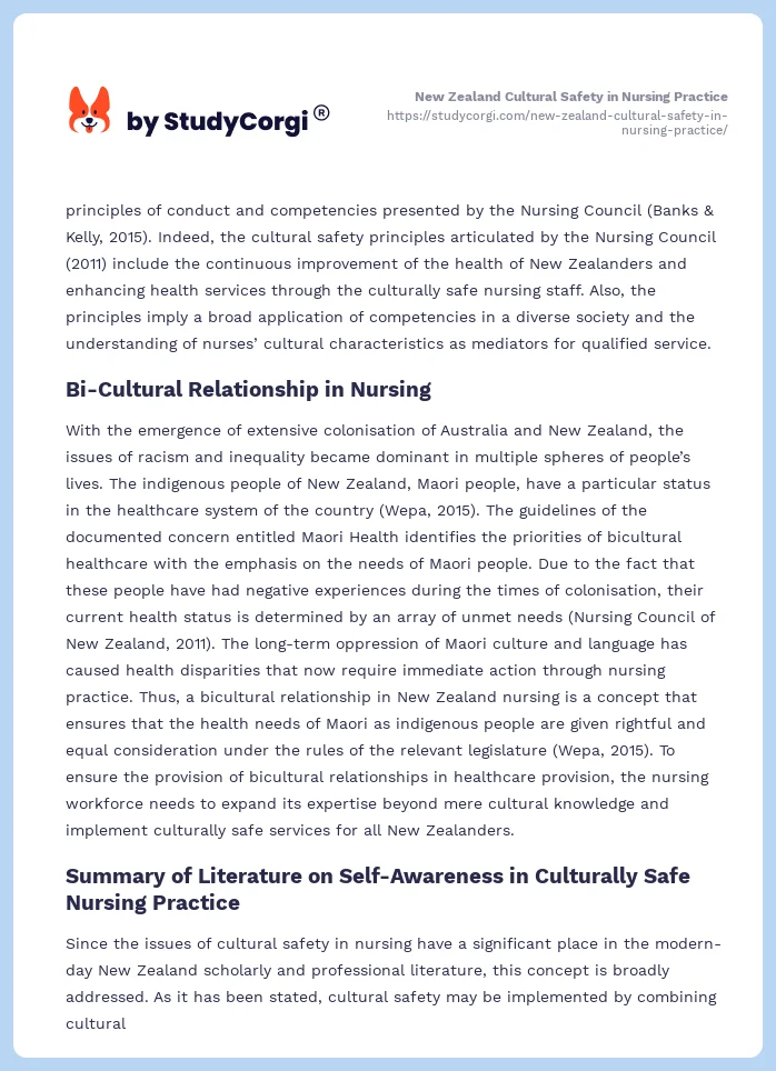 New Zealand Cultural Safety in Nursing Practice. Page 2