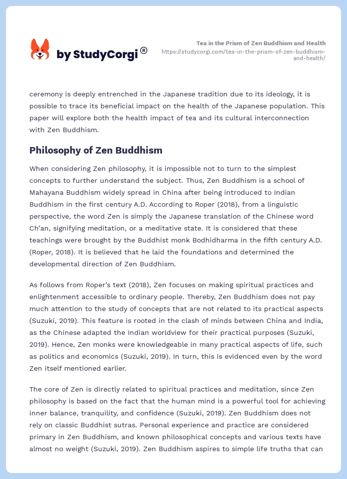 Tea in the Prism of Zen Buddhism and Health. Page 2