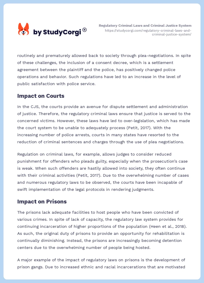 Regulatory Criminal Laws and Criminal Justice System. Page 2
