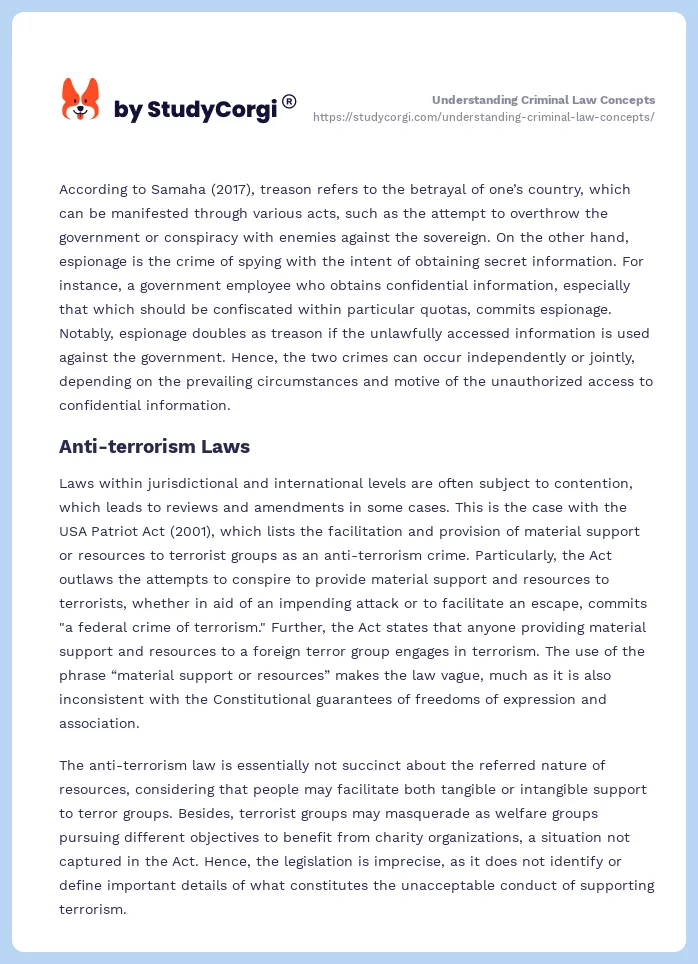 Understanding Criminal Law Concepts. Page 2