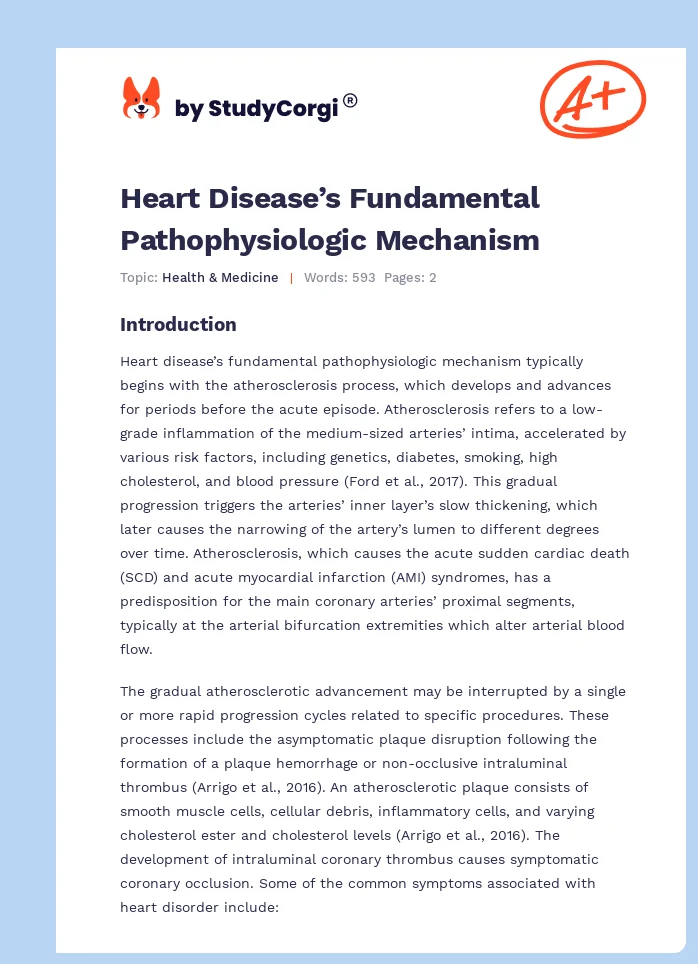 Heart Disease’s Fundamental Pathophysiologic Mechanism. Page 1