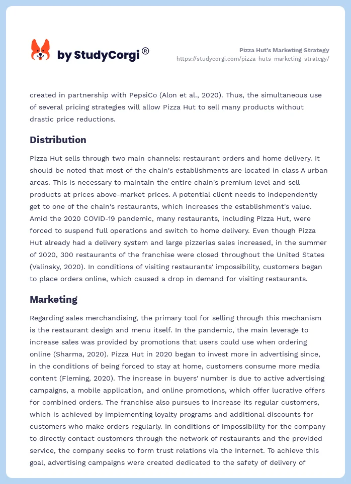 Pizza Hut’s Marketing Strategy. Page 2