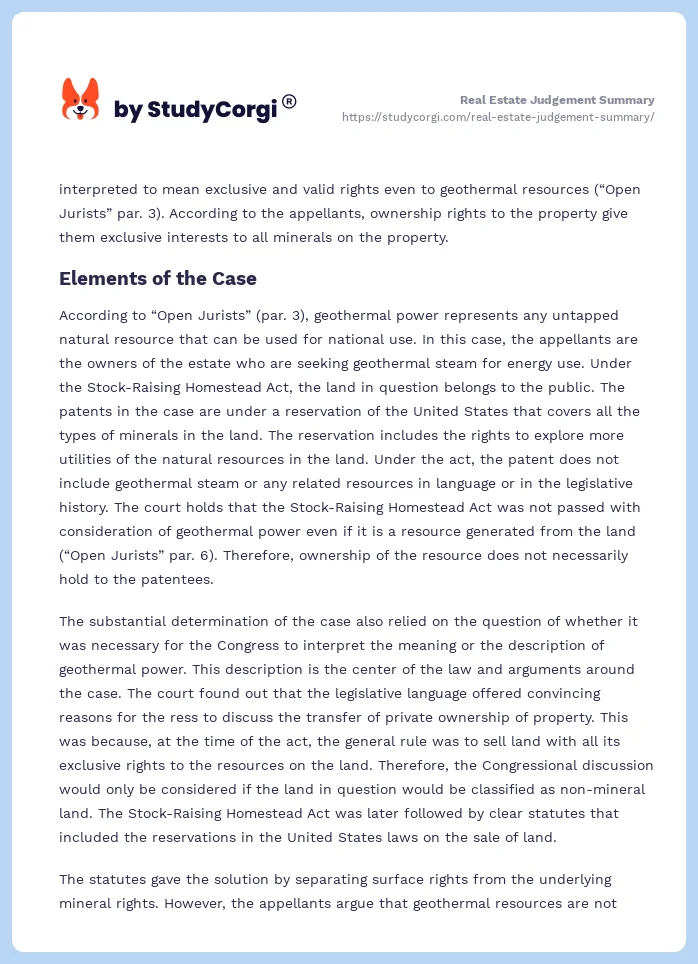 Real Estate Judgement Summary. Page 2