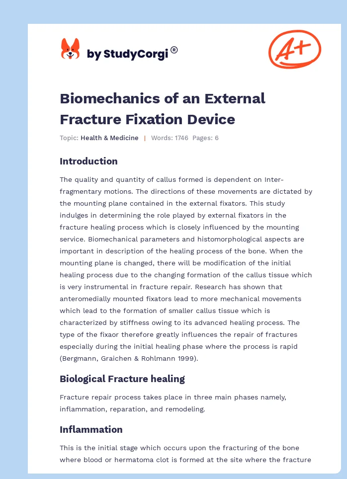 Biomechanics of an External Fracture Fixation Device. Page 1