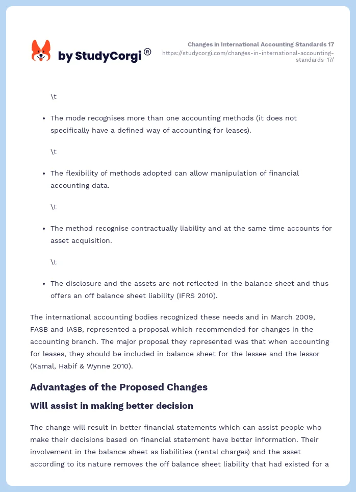 Changes in International Accounting Standards 17. Page 2