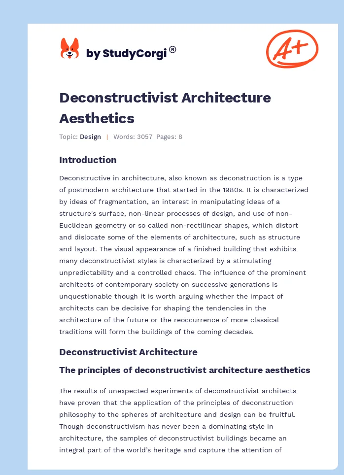 Deconstructivist Architecture Aesthetics. Page 1