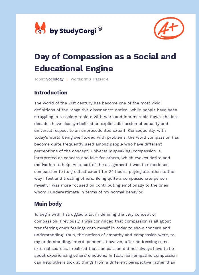Day of Compassion as a Social and Educational Engine. Page 1