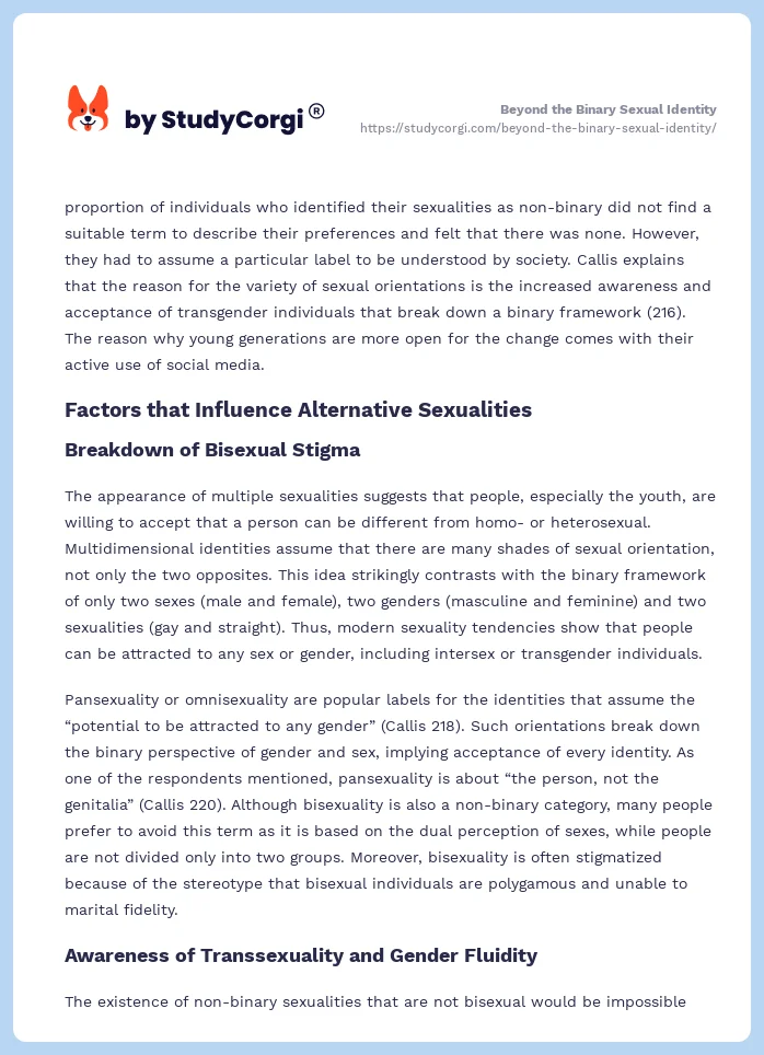 Beyond the Binary Sexual Identity. Page 2