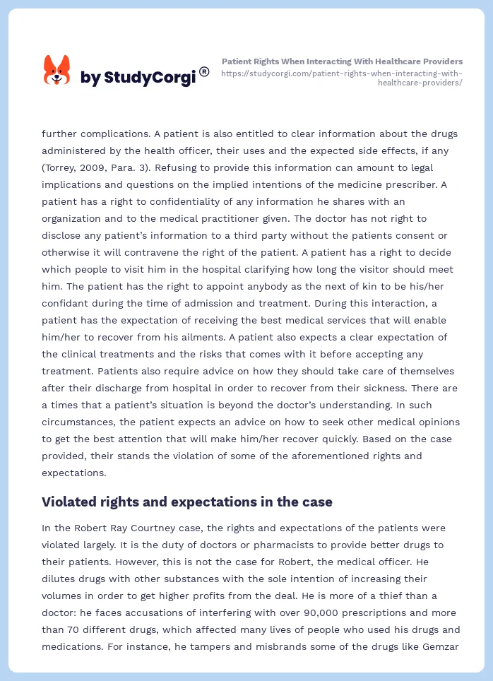Patient Rights When Interacting With Healthcare Providers. Page 2