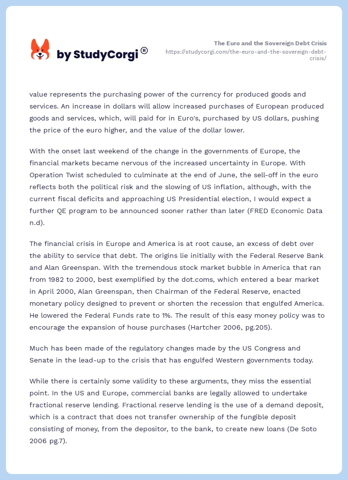 The Euro and the Sovereign Debt Crisis. Page 2