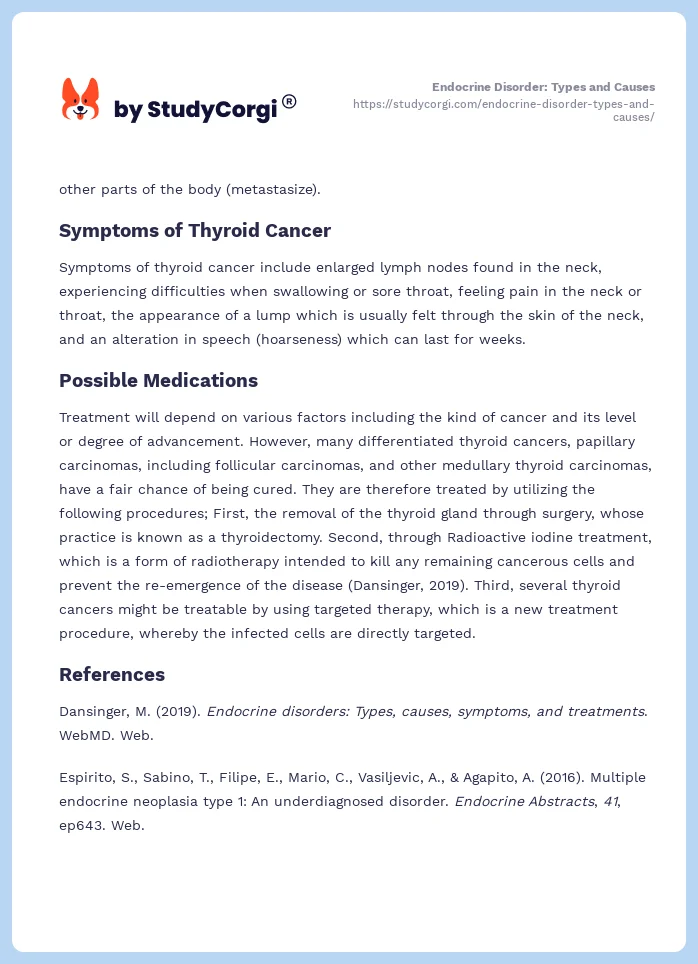 Endocrine Disorder: Types and Causes. Page 2