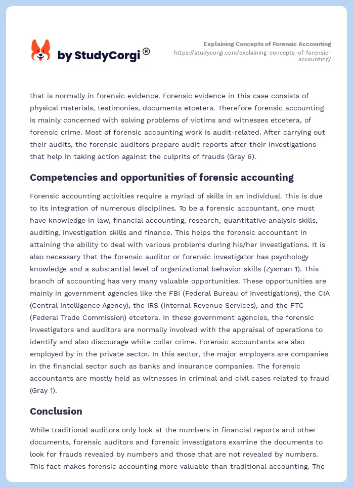 Explaining Concepts of Forensic Accounting. Page 2