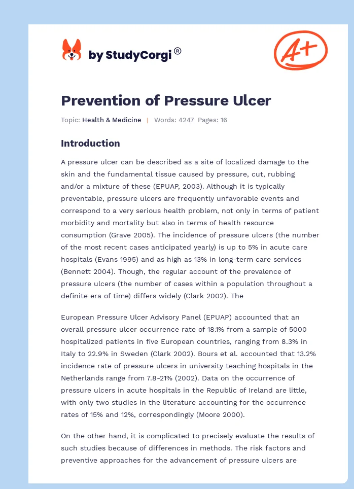 Prevention of Pressure Ulcer. Page 1