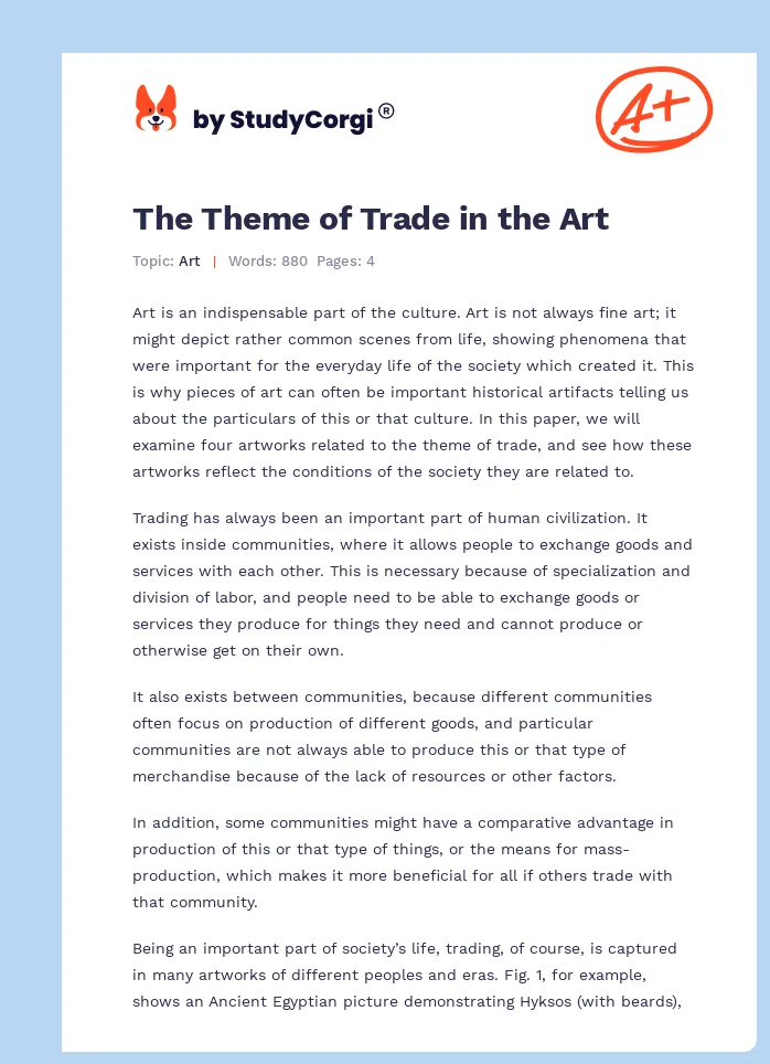 The Theme of Trade in the Art. Page 1