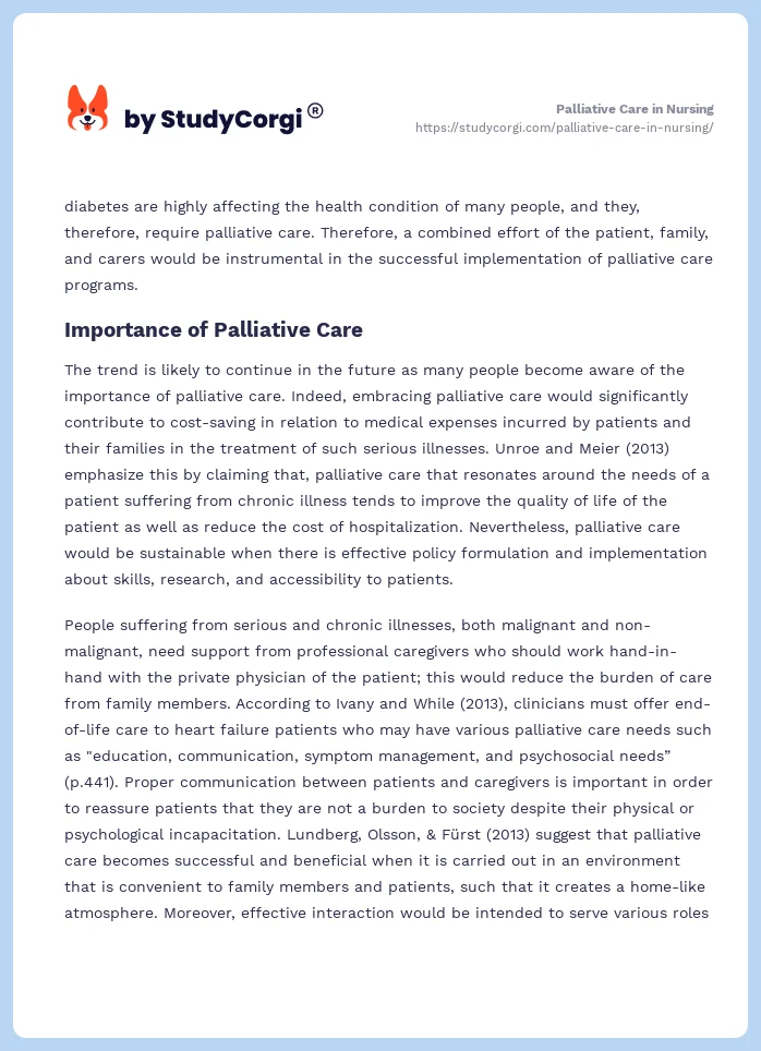 Palliative Care in Nursing. Page 2