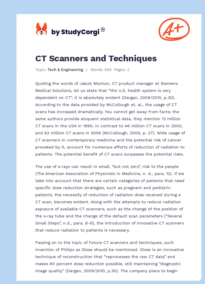 CT Scanners and Techniques. Page 1