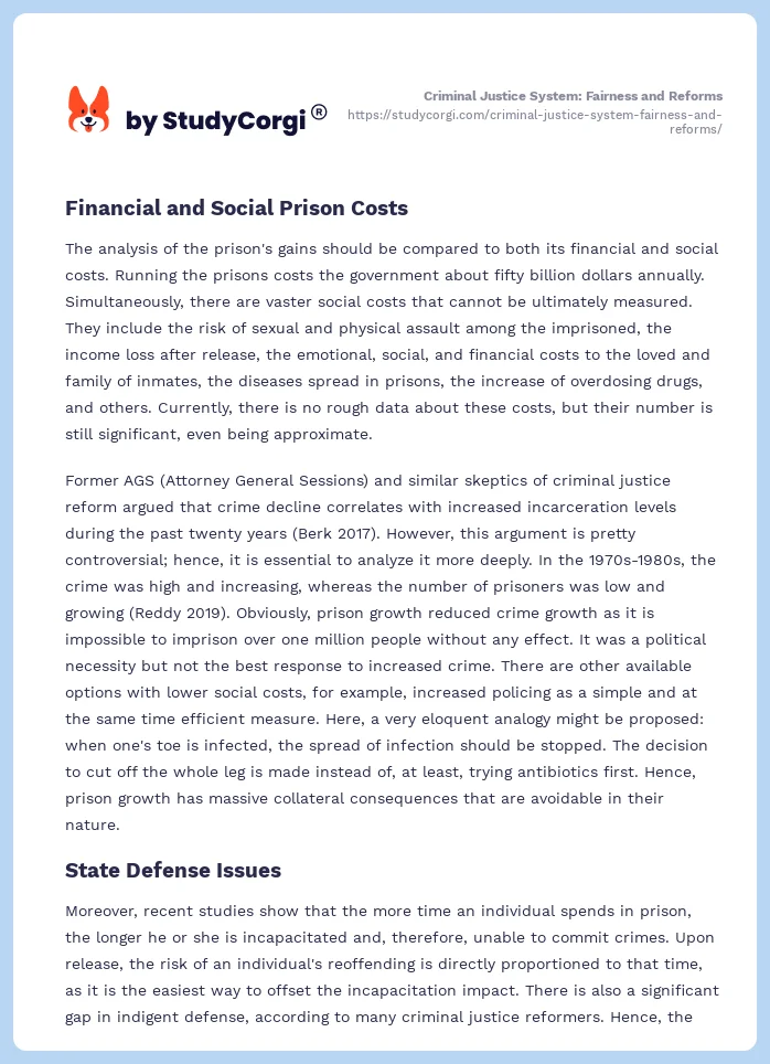 Criminal Justice System: Fairness and Reforms. Page 2