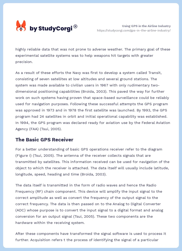 Using GPS in the Airline Industry. Page 2