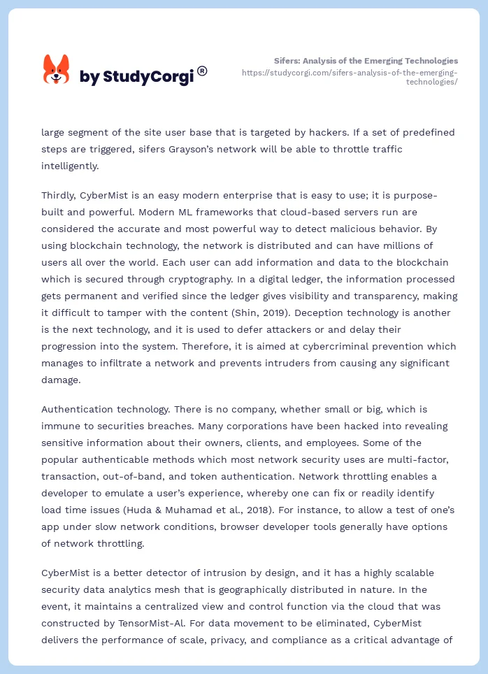 Sifers: Analysis of the Emerging Technologies. Page 2