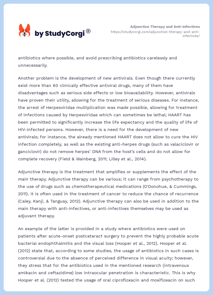 Adjunctive Therapy and Anti-infectives. Page 2