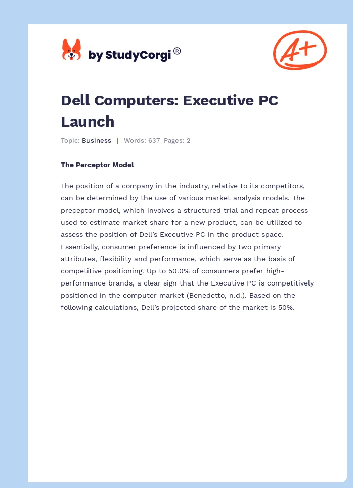Dell Computers: Executive PC Launch. Page 1