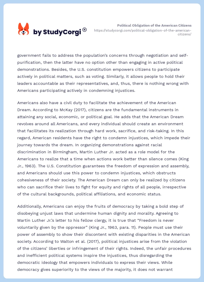 Political Obligation of the American Citizens. Page 2