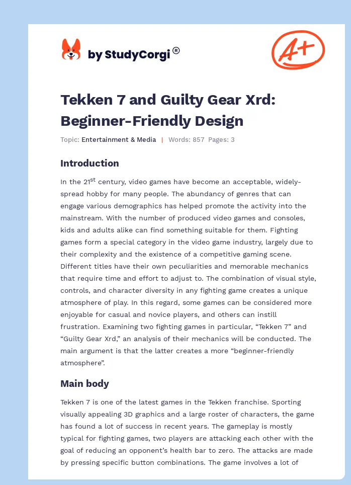 Tekken 7 and Guilty Gear Xrd: Beginner-Friendly Design. Page 1