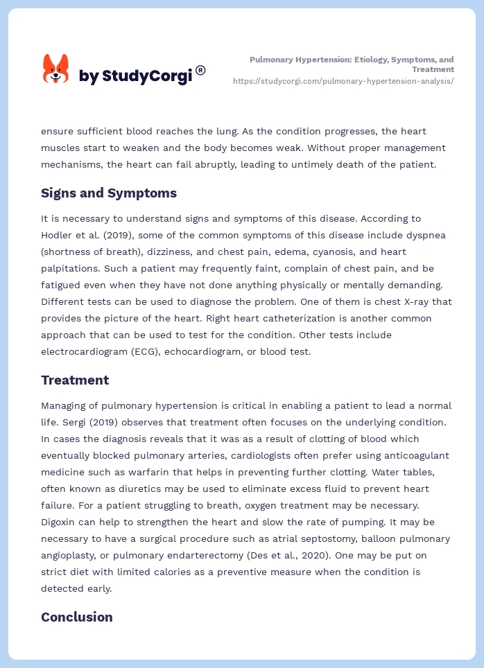 Pulmonary Hypertension: Etiology, Symptoms, and Treatment. Page 2