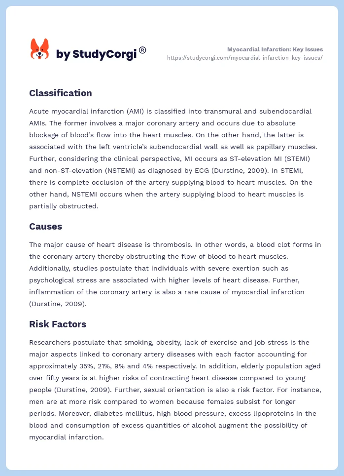 Myocardial Infarction: Key Issues. Page 2