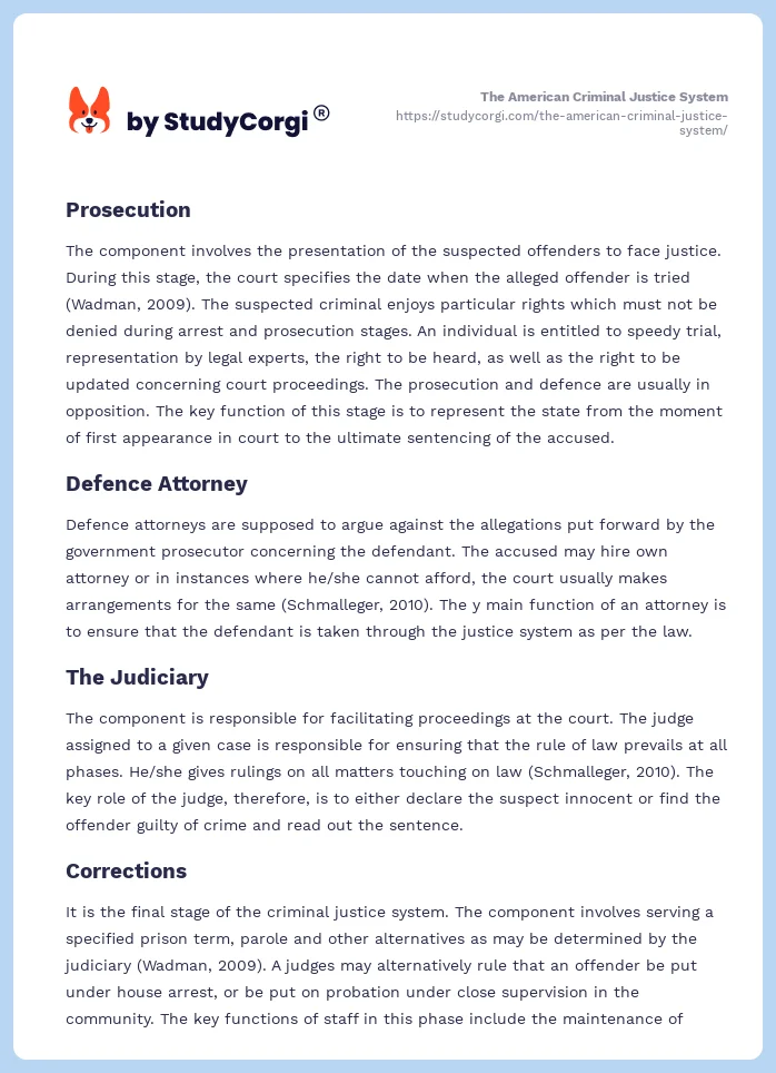 The American Criminal Justice System. Page 2