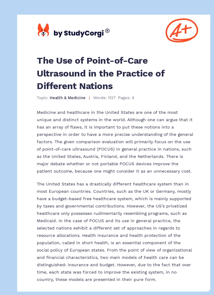 The Use of Point-of-Care Ultrasound in the Practice of Different Nations. Page 1