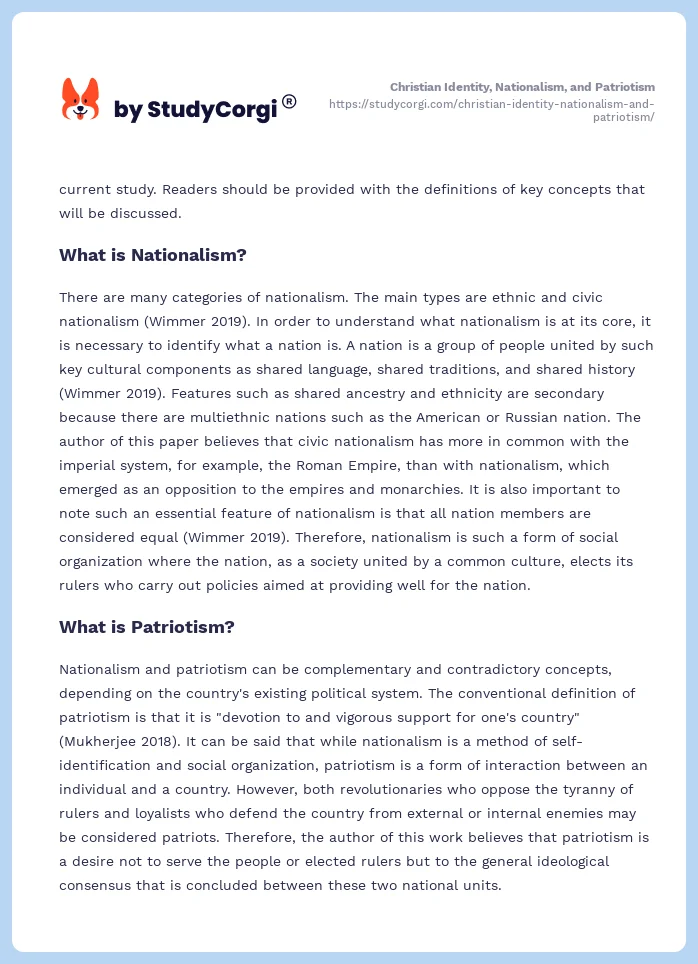 Christian Identity, Nationalism, and Patriotism. Page 2