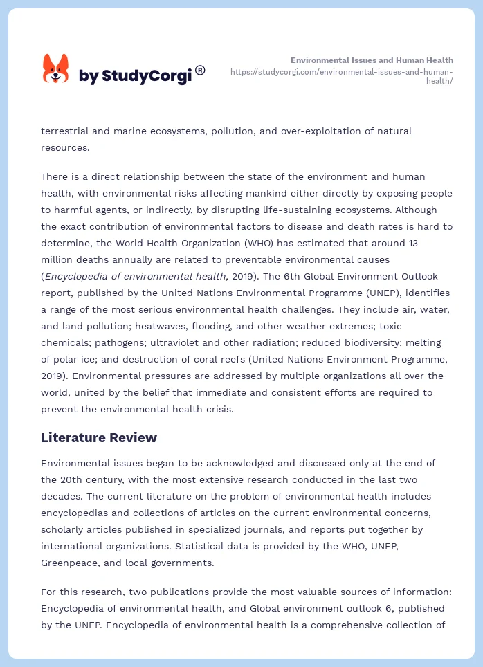 Environmental Issues and Human Health. Page 2