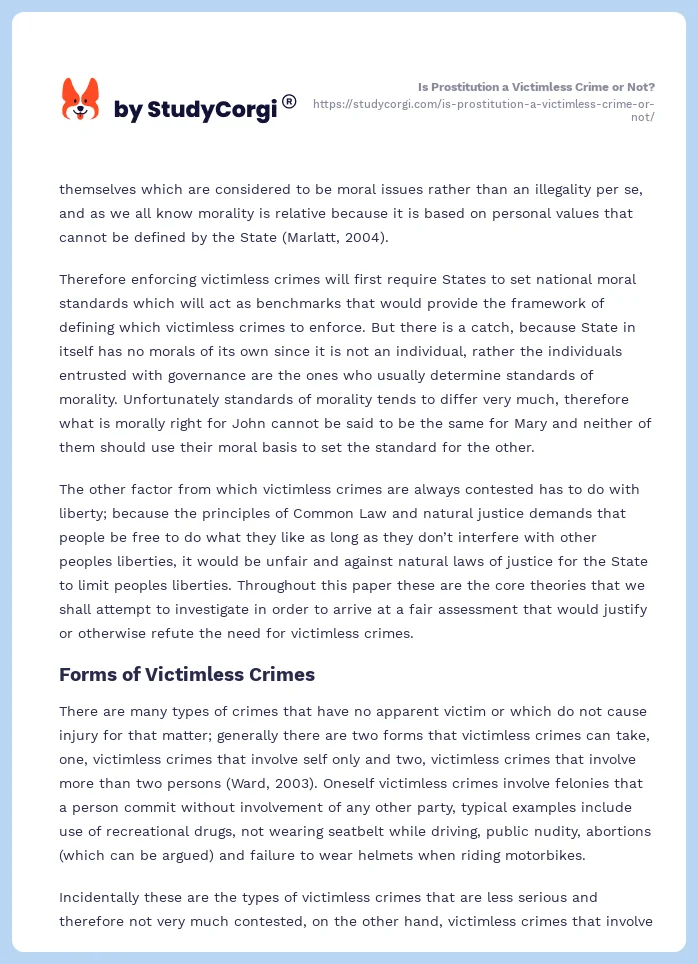 Is Prostitution a Victimless Crime or Not?. Page 2