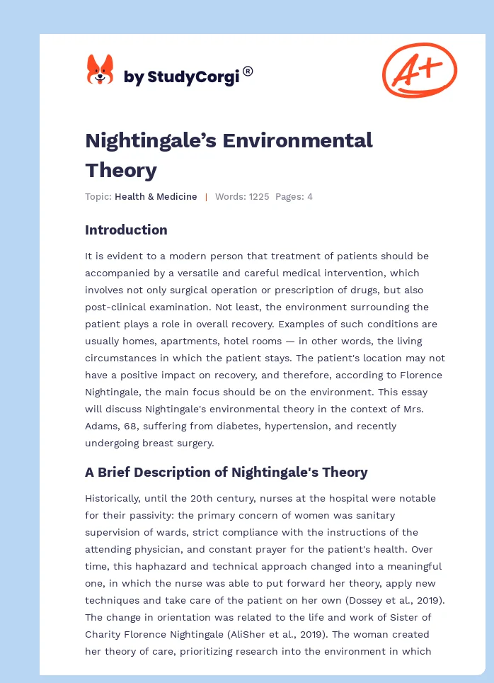Nightingale’s Environmental Theory. Page 1