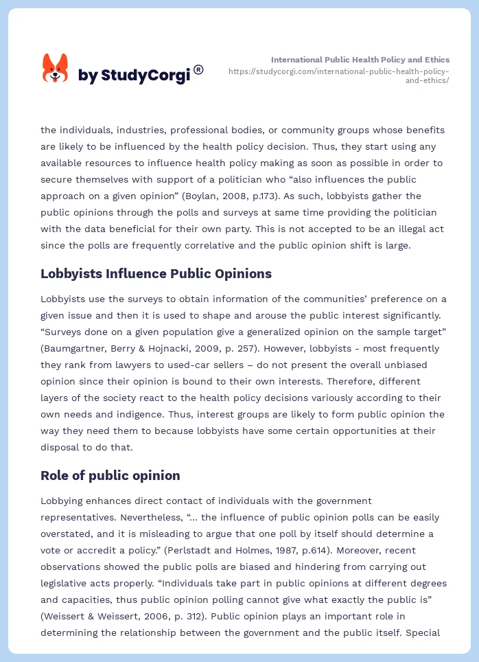 International Public Health Policy and Ethics. Page 2