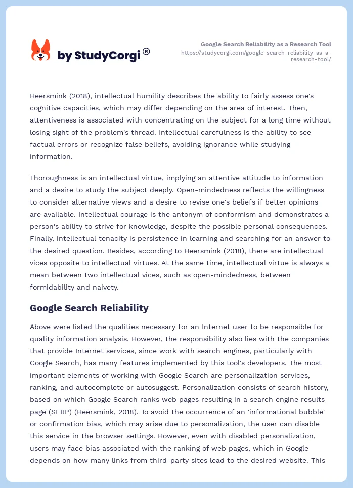 Google Search Reliability as a Research Tool. Page 2