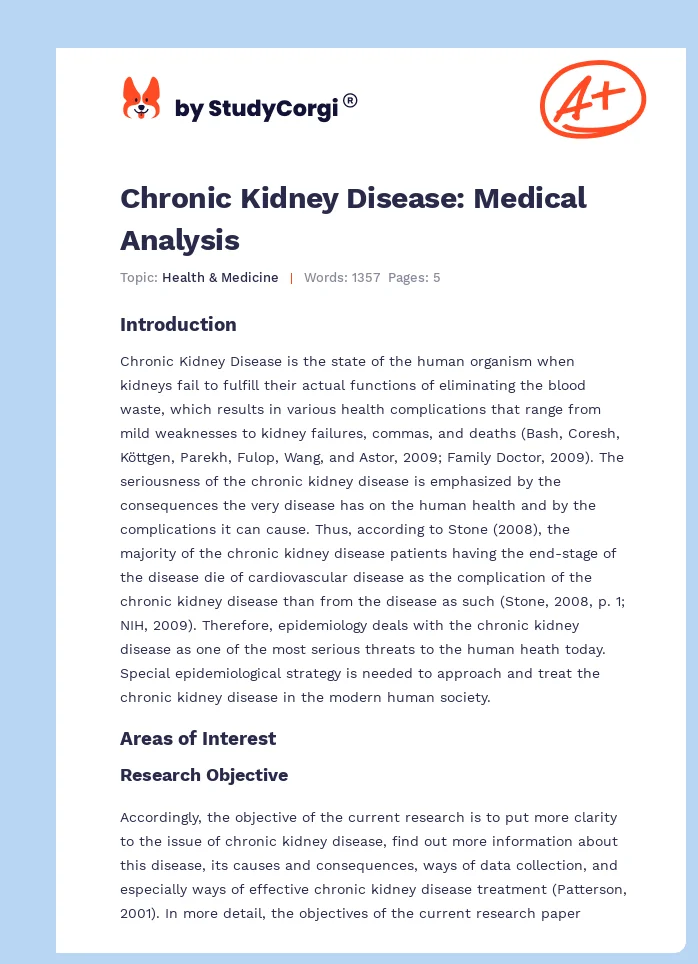 Chronic Kidney Disease: Medical Analysis. Page 1