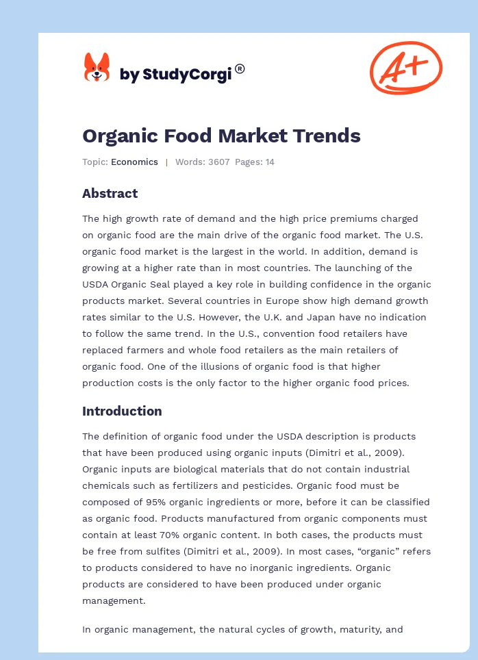 Organic Food Market Trends. Page 1