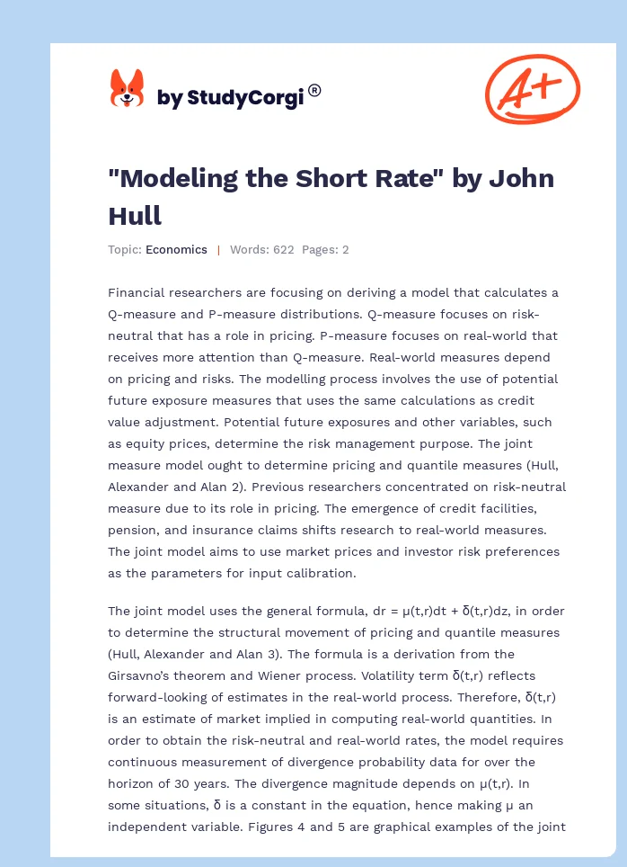 "Modeling the Short Rate" by John Hull. Page 1