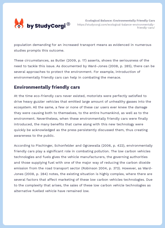 Ecological Balance: Environmentally Friendly Cars. Page 2