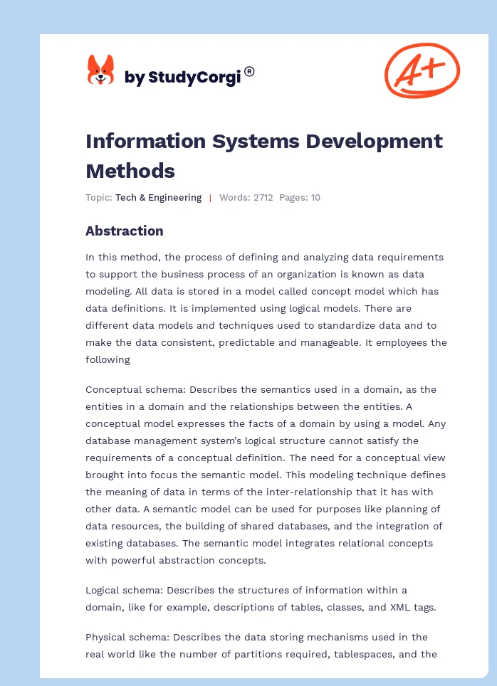 Information Systems Development Methods. Page 1