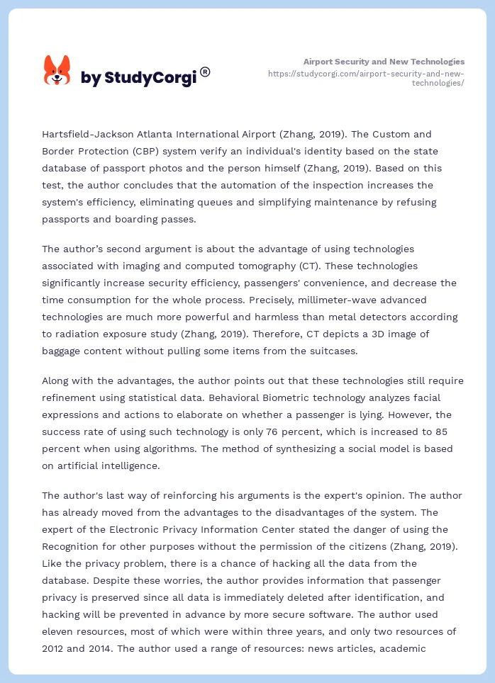 Airport Security and New Technologies. Page 2