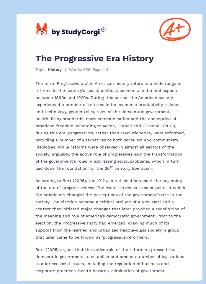 The Progressive Era History. Page 1