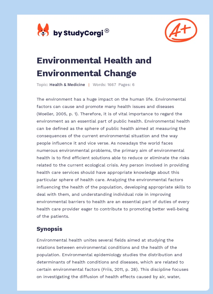 Environmental Health and Environmental Change. Page 1