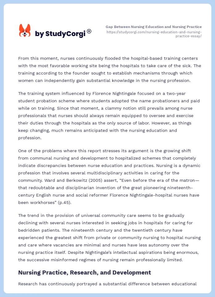 Gap Between Nursing Education and Nursing Practice. Page 2
