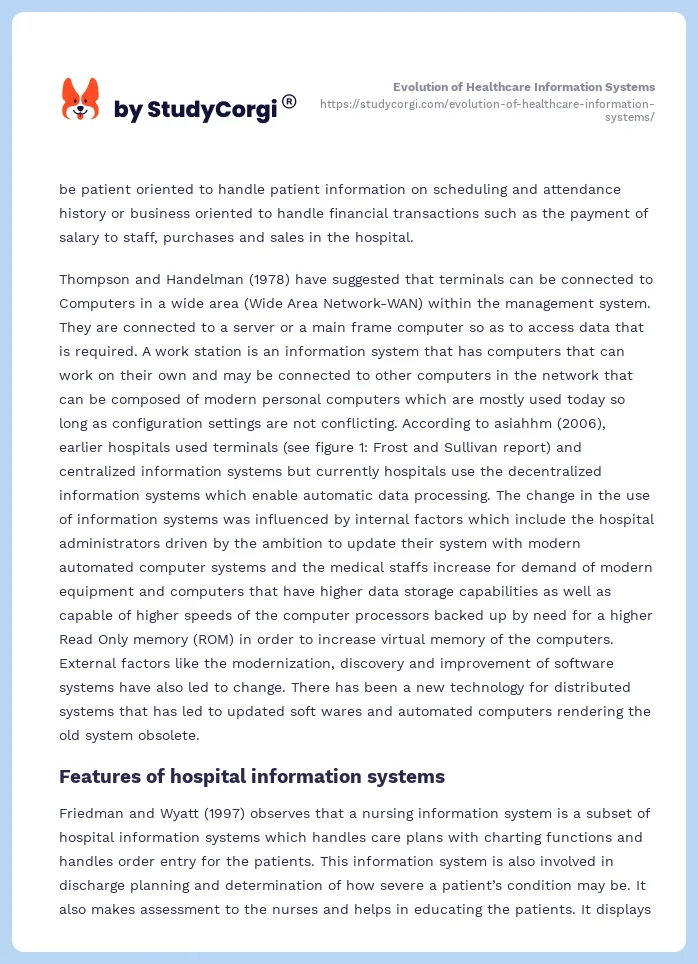 Evolution of Healthcare Information Systems. Page 2